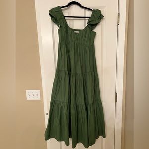 Abercrombie Tiered Maxi Dress with Ruffle Sleeves